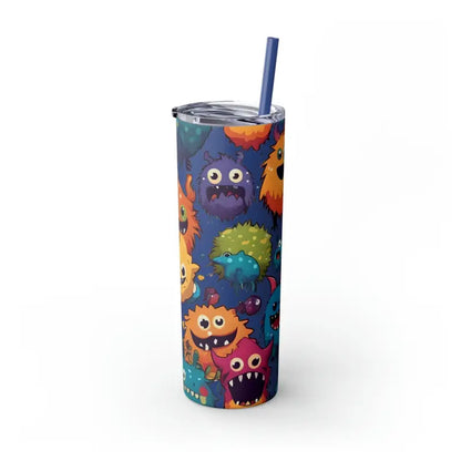 Sip in Style: Skinny Steel Tumbler with Cute Colorful Monsters - Mug