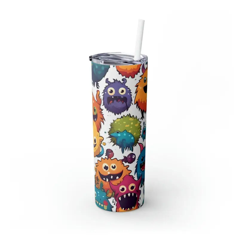 Sip in Style: Skinny Steel Tumbler with Cute Colorful Monsters - Mug