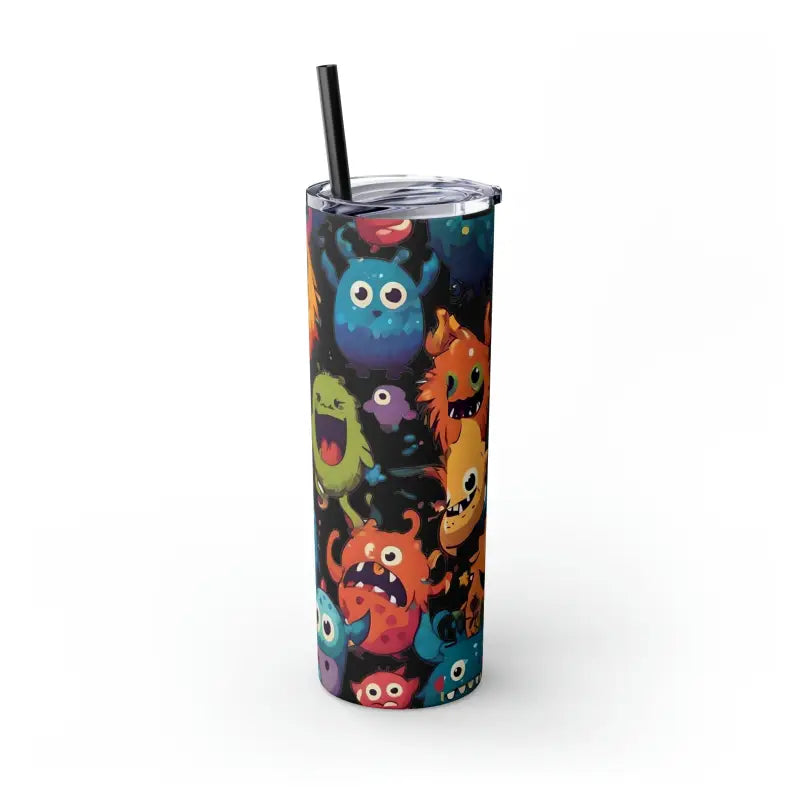 Sip in Style: Skinny Steel Tumbler with Cute Colorful Monsters - Mug