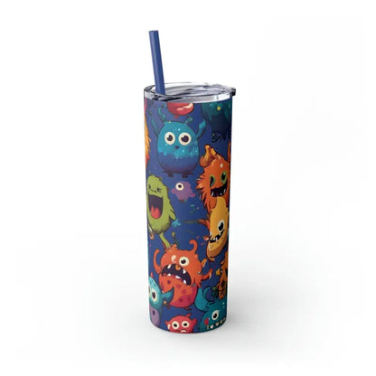 Sip in Style: Skinny Steel Tumbler with Cute Colorful Monsters - Mug