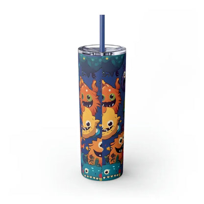 Sip in Style: Skinny Steel Tumbler with Cute Colorful Monsters - Mug