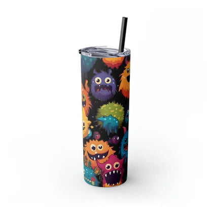 Sip in Style: Skinny Steel Tumbler with Cute Colorful Monsters - Mug