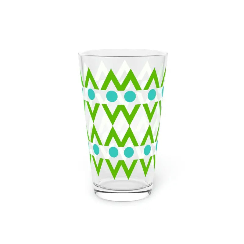 Sip in Style with our 16oz Cyan Geometrical Pint Glass - Mug