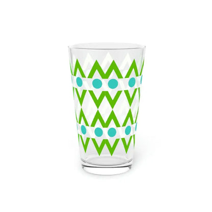 Sip in Style with our 16oz Cyan Geometrical Pint Glass - Mug