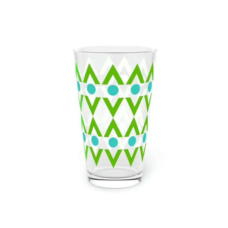 Sip in Style with our 16oz Cyan Geometrical Pint Glass - Mug