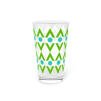 Sip in Style with our 16oz Cyan Geometrical Pint Glass - Mug