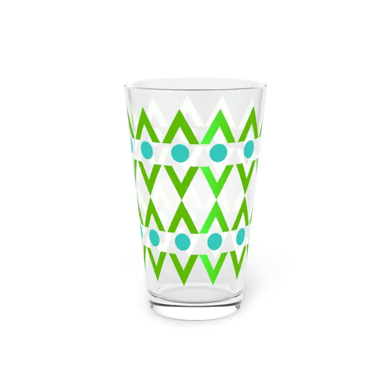 Sip in Style with our 16oz Cyan Geometrical Pint Glass - Mug