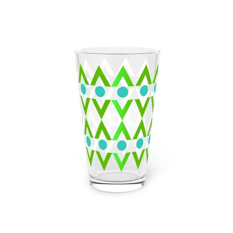 Sip in Style with our 16oz Cyan Geometrical Pint Glass - Mug