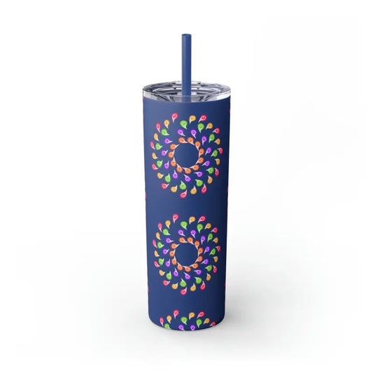 Sip in Style: Colorful Geometric Skinny Tumbler Magic - Matte / Nautical Blue / 20oz Mug