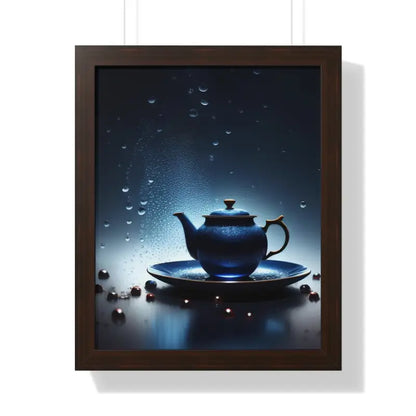 Sip On Style: Elegant Black Tea Framed Vertical Poster