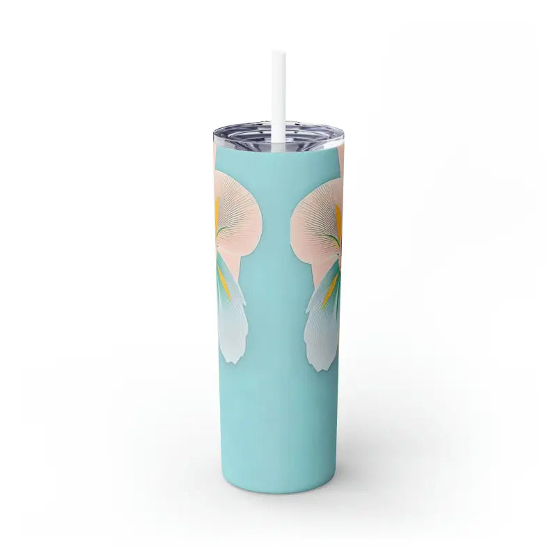 Chic Floral Skinny Tumbler With Matching Straw - Mug