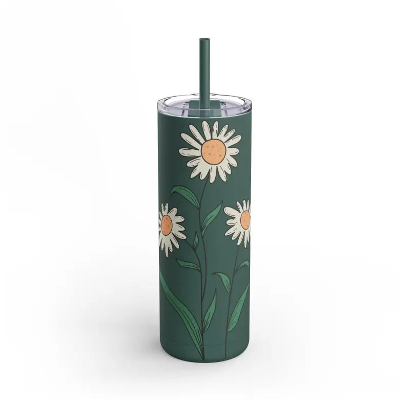 Daisy Charm with Maars Maker Skinny Matte Tumbler 20oz - Deep Teal / Tumblers