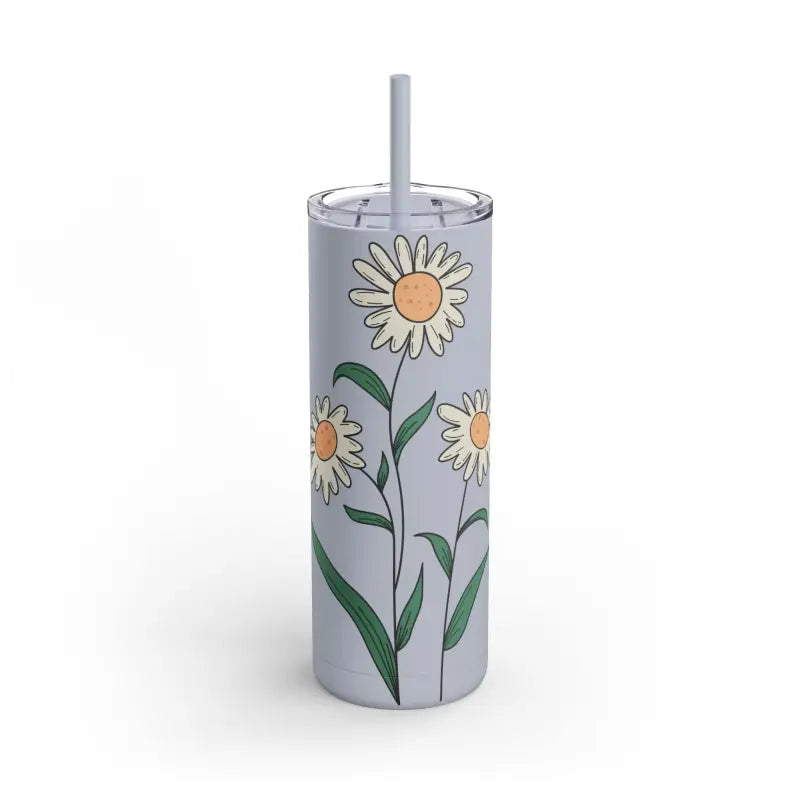 Daisy Charm with Maars Maker Skinny Matte Tumbler 20oz - Dusty Blue / Tumblers