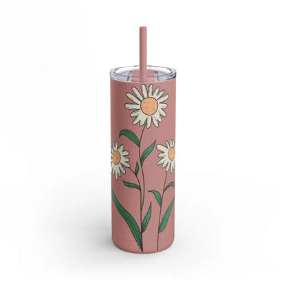 Daisy Charm with Maars Maker Skinny Matte Tumbler 20oz - Dusty Rose / Tumblers