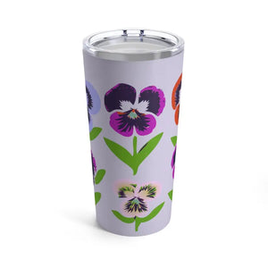 Pansy Flowers Stainless Steel Tumbler - Chic Women’s Fashion - Dipaliz - 20oz - Tumblers