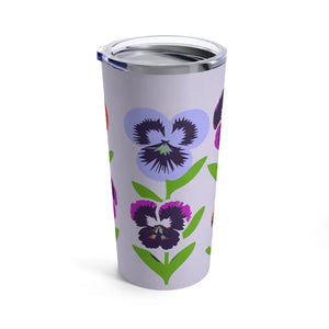 Pansy Flowers Stainless Steel Tumbler - Chic Women’s Fashion - Dipaliz - 20oz - Tumblers