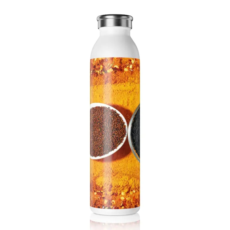 Sip in Style with Spices Indian Slim Water Bottle - 20oz / White Mug