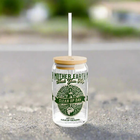 Sip Sustainably with the 16oz Earth Day Sipper Glass! - Tumbler