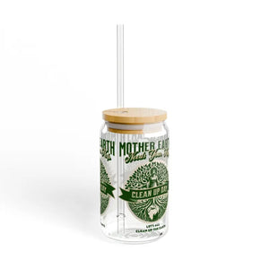 16oz Sipper Glass Clear Tempered Eco Friendly Tumbler - Dipaliz - Tumblers