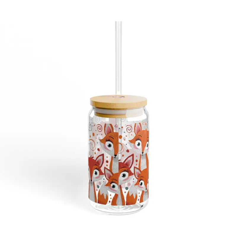 Sip in Style with our 16oz Red Foxes Sipper Glass - Tumbler