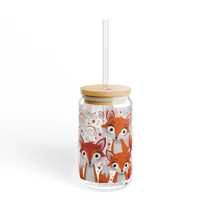 Sip in Style with our 16oz Red Foxes Sipper Glass - Tumbler