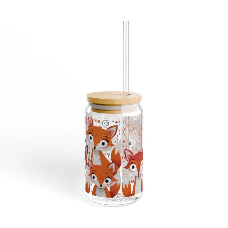 Sip in Style with our 16oz Red Foxes Sipper Glass - Tumbler