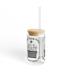 Wildflowers Grow Glass with Bamboo Lid and Tritan Straw - Dipaliz - Tumblers