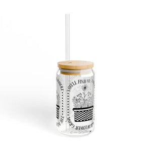 Wildflowers Grow Glass with Bamboo Lid and Tritan Straw - Dipaliz - Tumblers
