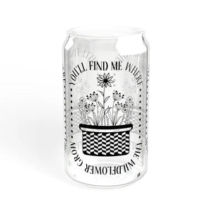 Wildflowers Grow Glass with Bamboo Lid and Tritan Straw - Dipaliz - Tumblers