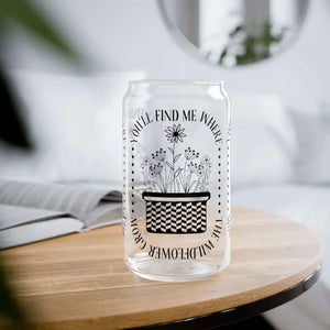 Wildflowers Grow Glass with Bamboo Lid and Tritan Straw - Dipaliz - Without Lid or Straw / 16oz - Tumblers