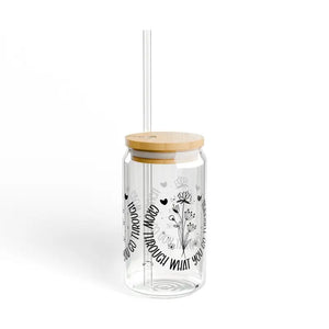 Glass Tumbler with Bamboo Lid and Tritan Straw - Dipaliz - Tumblers