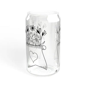 Wildflower Sipper Glass with Bamboo Lid and Tritan Straw - Dipaliz - Tumblers