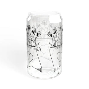 Wildflower Sipper Glass with Bamboo Lid and Tritan Straw - Dipaliz - Tumblers