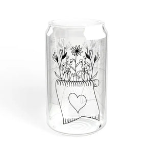 Wildflower Sipper Glass with Bamboo Lid and Tritan Straw - Dipaliz - Tumblers