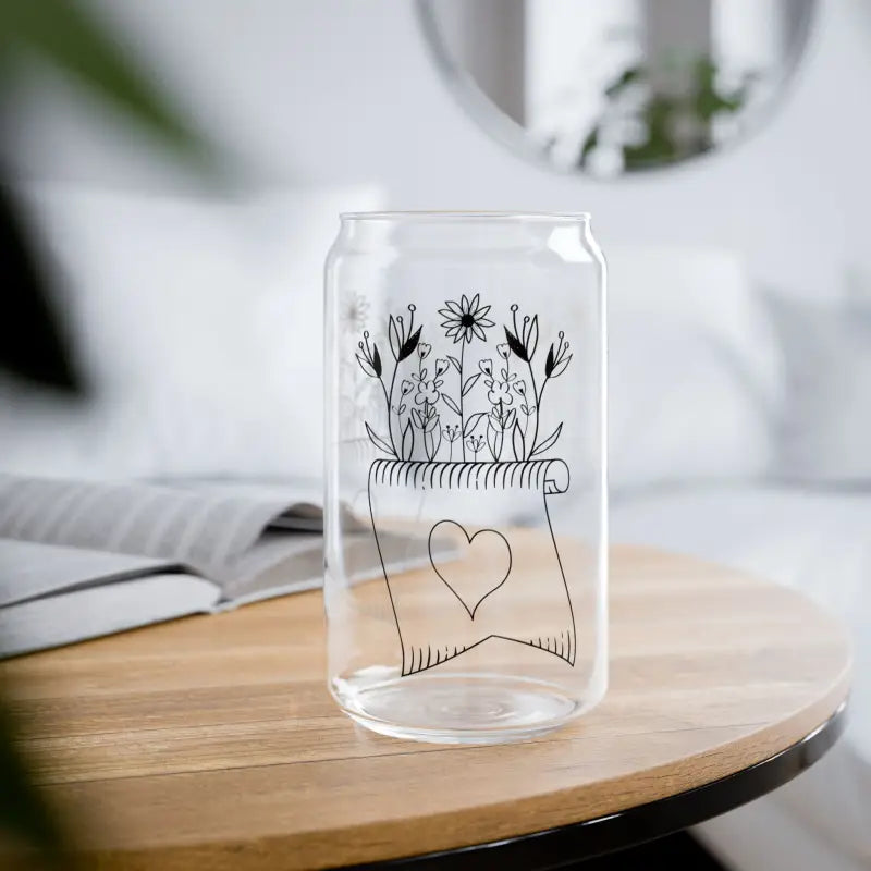 Elevate your Sip with Wildflower Sipper Glass - Without Lid or Straw / 16oz Tumblers