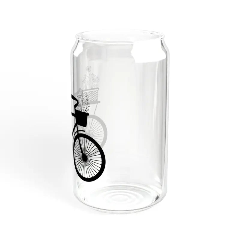 Sip Wildly 16oz Glass with Flowers and Bicycle Design - Tumbler