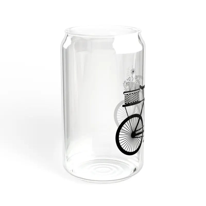 Sip Wildly 16oz Glass with Flowers and Bicycle Design - Tumbler