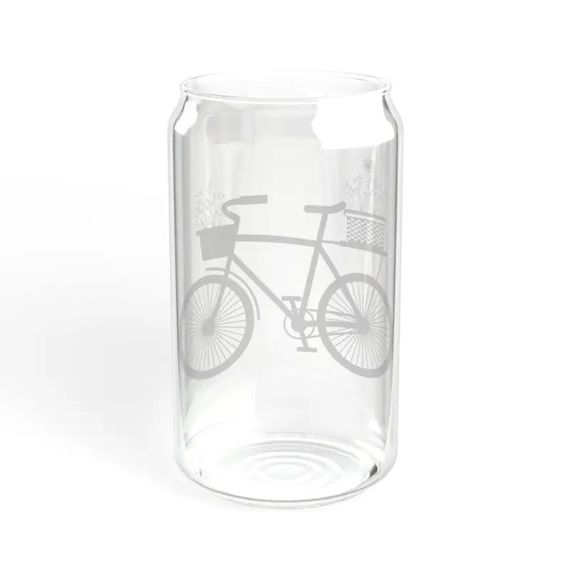 Sip Wildly 16oz Glass with Flowers and Bicycle Design - Tumbler