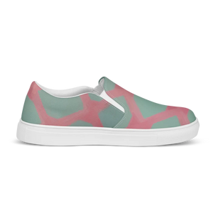 Stylish Canvas Shoes - Green Triangles Women’s Slip - Dipaliz - Sneakers