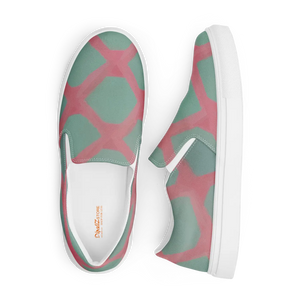Stylish Canvas Shoes - Green Triangles Women’s Slip - Dipaliz - Sneakers