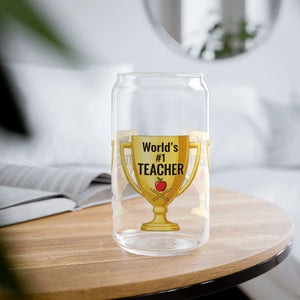 Vibrant Teacher Trophy Sipper Glass 16oz Hand Wash - Dipaliz - Tumblers