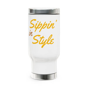 Glossy White Enamel Stainless Steel Travel Mug - Dipaliz - Mugs