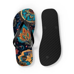 Pink Paisley Unisex Flip Flops Bold Summer Style - Dipaliz - Slippers