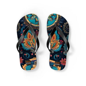 Pink Paisley Unisex Flip Flops Bold Summer Style - Dipaliz - Slippers