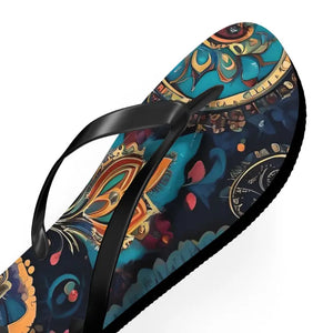 Pink Paisley Unisex Flip Flops Bold Summer Style - Dipaliz - Slippers