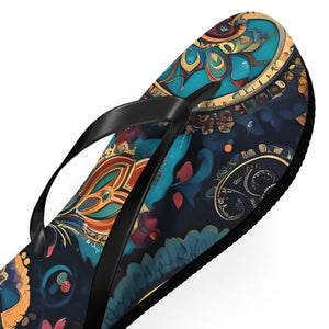 Pink Paisley Unisex Flip Flops Bold Summer Style - Dipaliz - Slippers