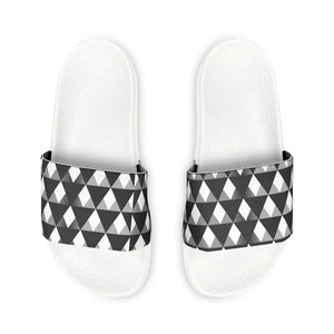 Men’s Pu Slide Sandals White Pattern - Ultimate Summer Comfort - Dipaliz