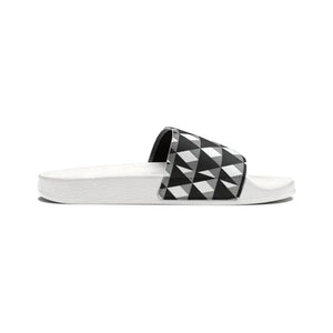 Men’s Pu Slide Sandals White Pattern - Ultimate Summer Comfort - Dipaliz
