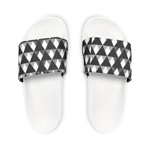 Men’s Pu Slide Sandals White Pattern - Ultimate Summer Comfort - Dipaliz