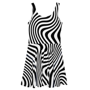 White Wavy Skater Dress – Organic Party Wear - Dipaliz - Dresses - Xs